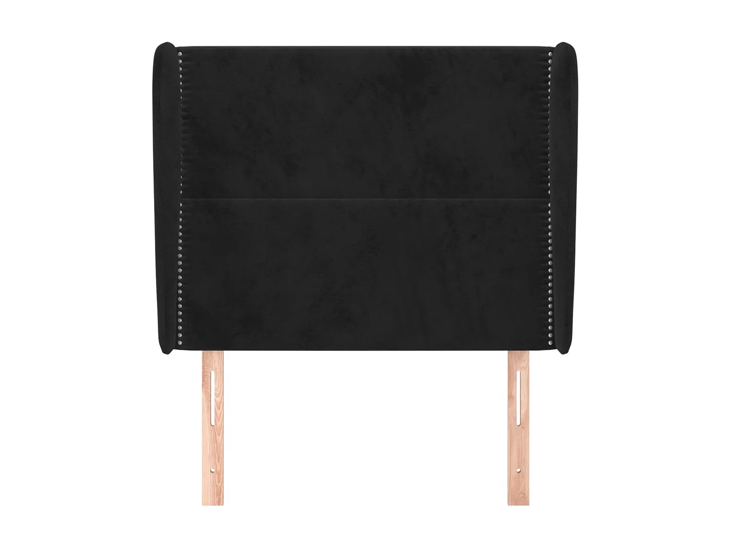 Hoofdbord | Hoofdeinde met randen 83x23x118/128 cm fluweel zwart