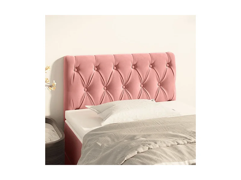 Tête de Lit | Panneau de tête pour lit Moderne Rose 80x7x78/88 cm Velours