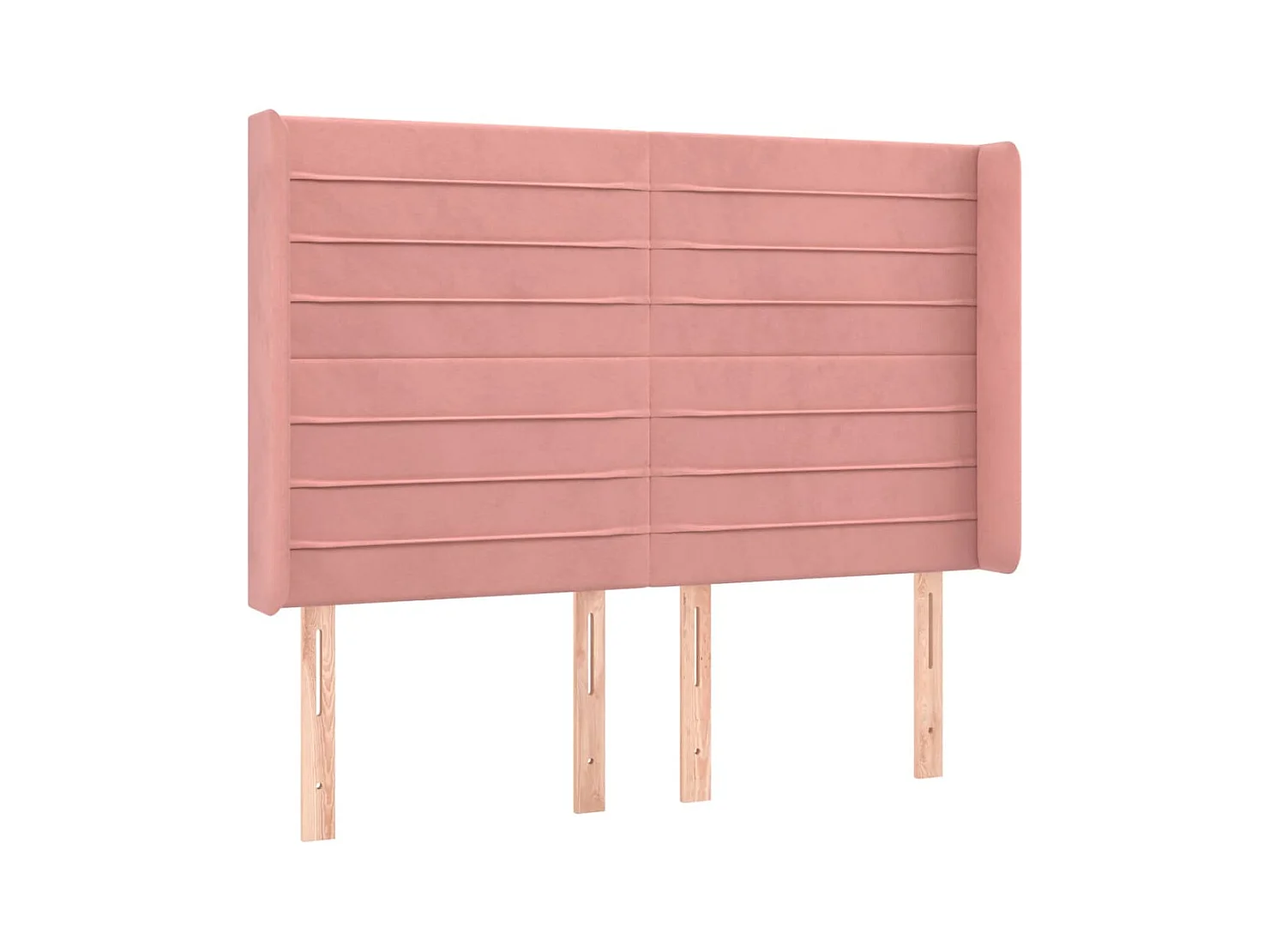 Tête de Lit | Panneau de tête pour lit Moderne avec oreilles Rose 147x16x118/128 cm Velours