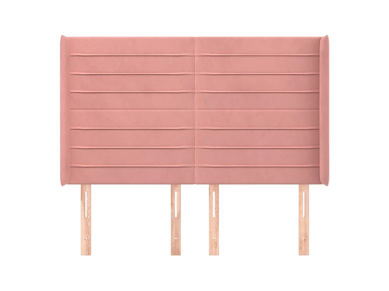 Tête de Lit | Panneau de tête pour lit Moderne avec oreilles Rose 147x16x118/128 cm Velours