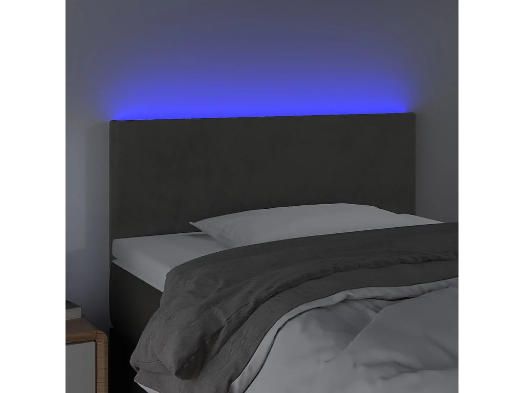 Hoofdbord | Hoofdeinde LED 80x5x78/88 cm fluweel donkergrijs