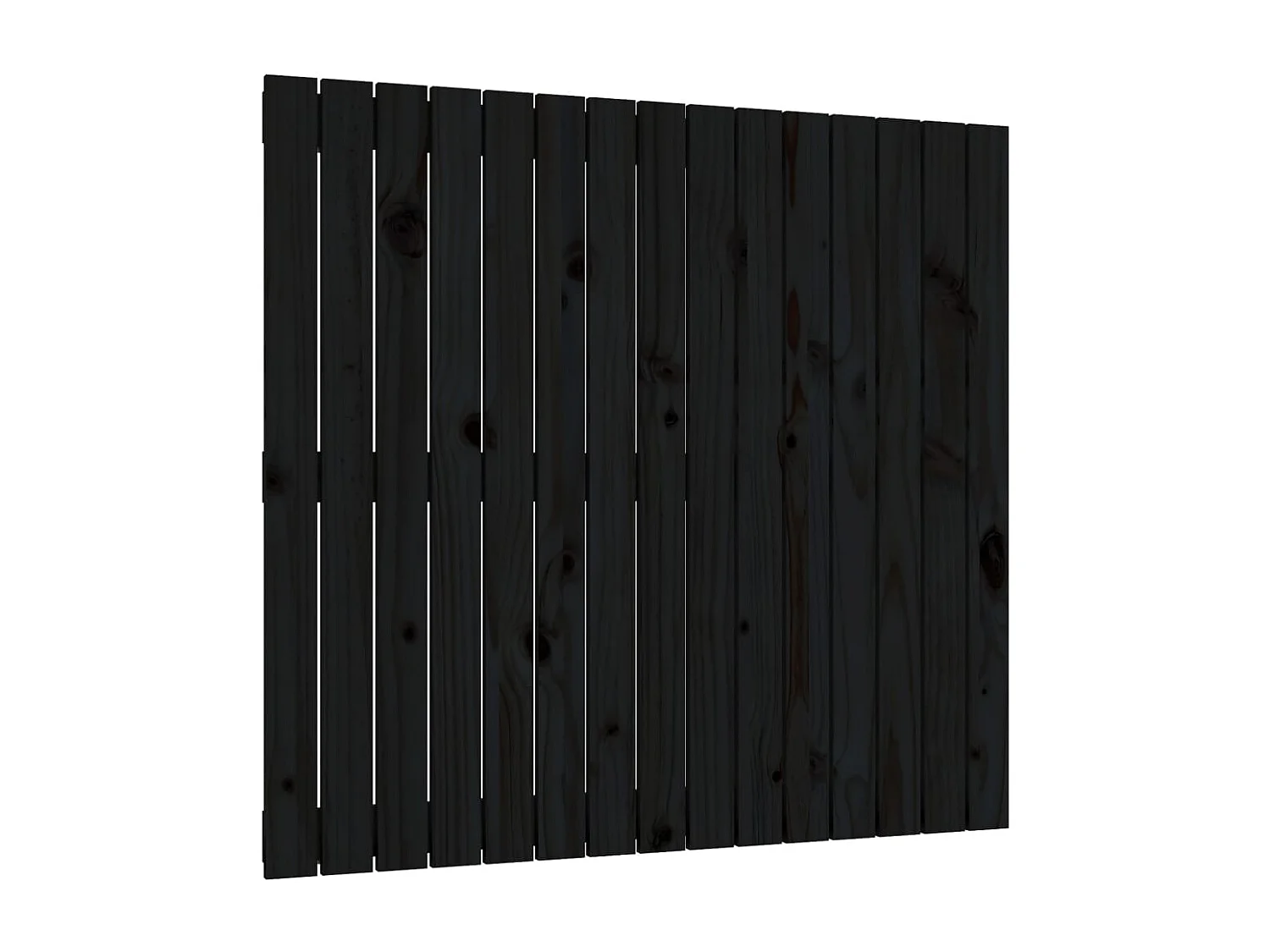 Cabecero de Cama | Cabezal de cama | Mueble de cabecero de pared madera maciza pino negro 95,5x3x90 cm