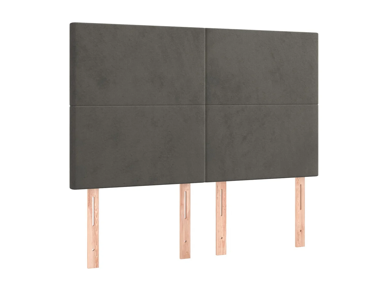 Hoofdbord | Hoofdeinde LED 144x5x118/128 cm fluweel donkergrijs