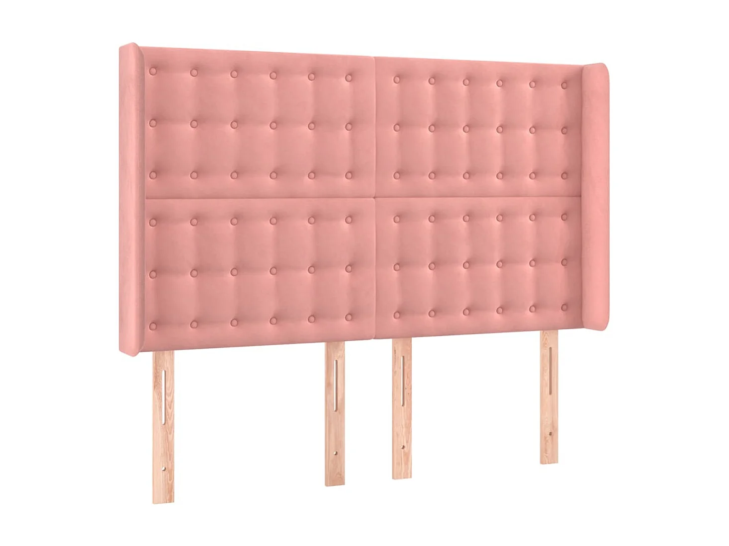 Tête de Lit | Panneau de tête pour lit Moderne avec oreilles Rose 147x16x118/128 cm Velours