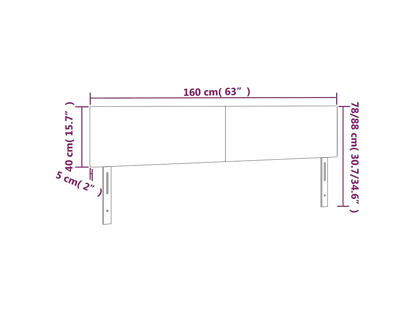 Mueble cabecero | Cabezal de cama | Cabecero con LED de tela marrón oscuro 160x5x78/88 cm