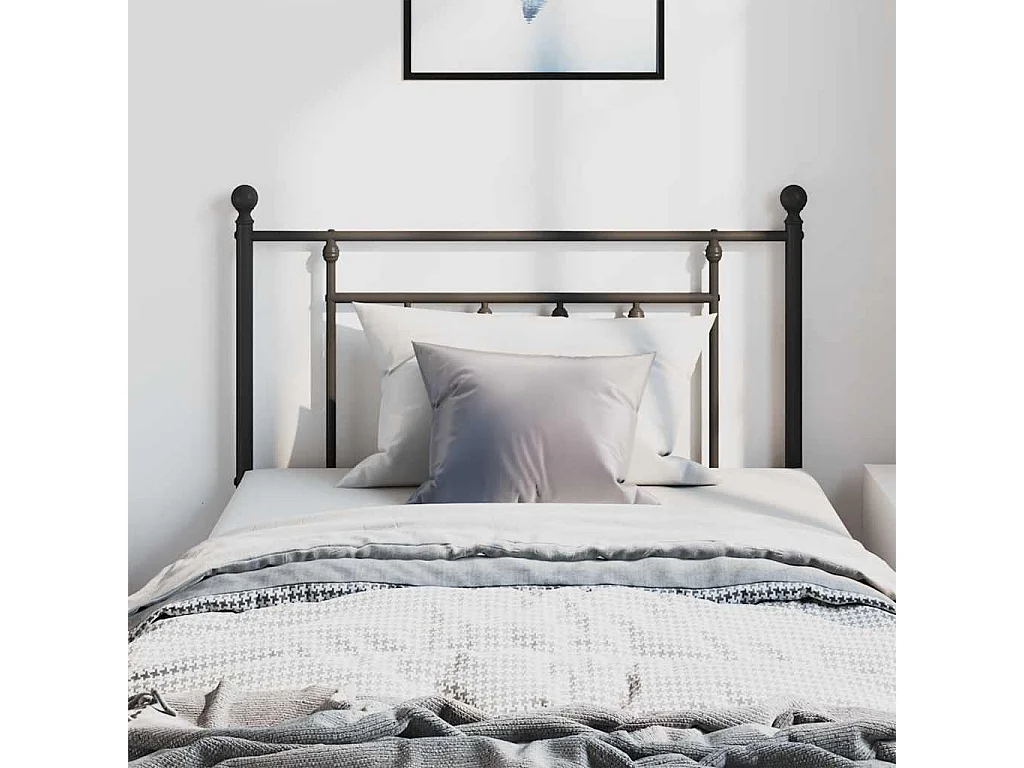 Mueble cabecero | Cabezal de cama | Cabecero de metal negro 100 cm
