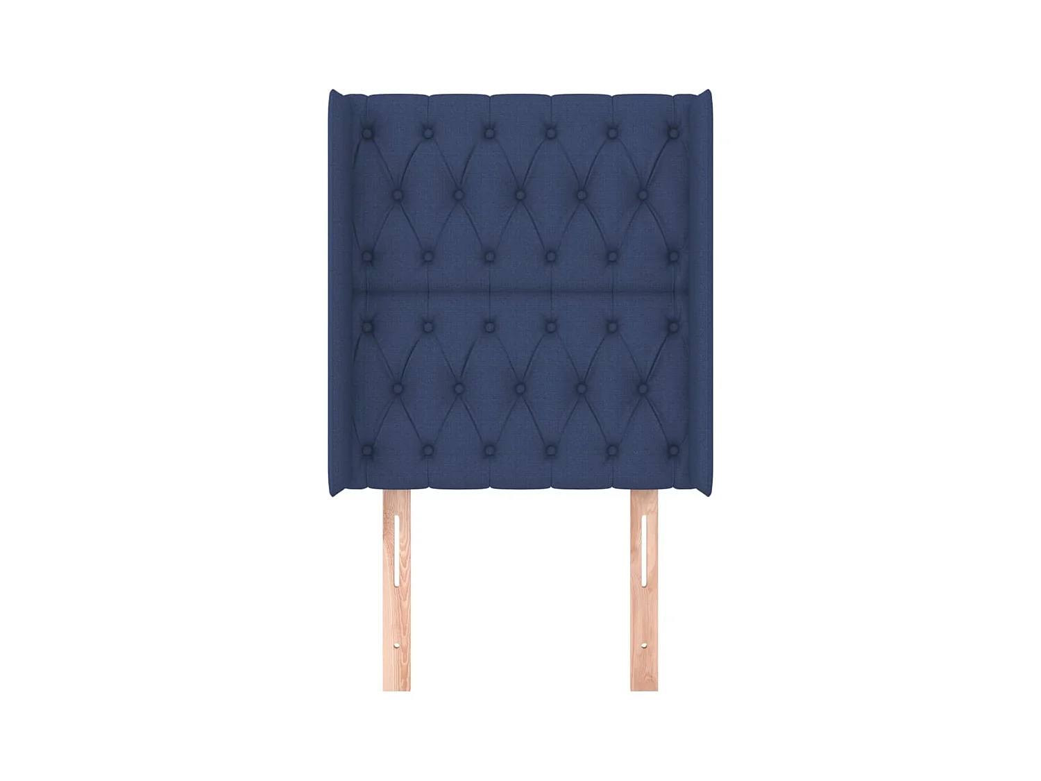 Cabecero | Cabezal de Cama | Mueble cabecero con orejas de tela azul 83x16x118/128 cm