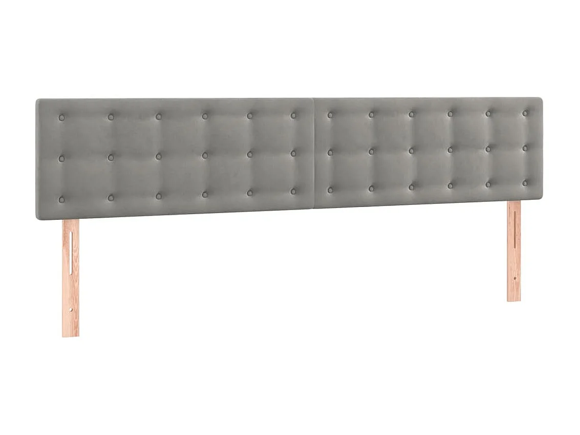 Hoofdbord | Hoofdeinde LED 180x5x78/88 cm fluweel lichtgrijs