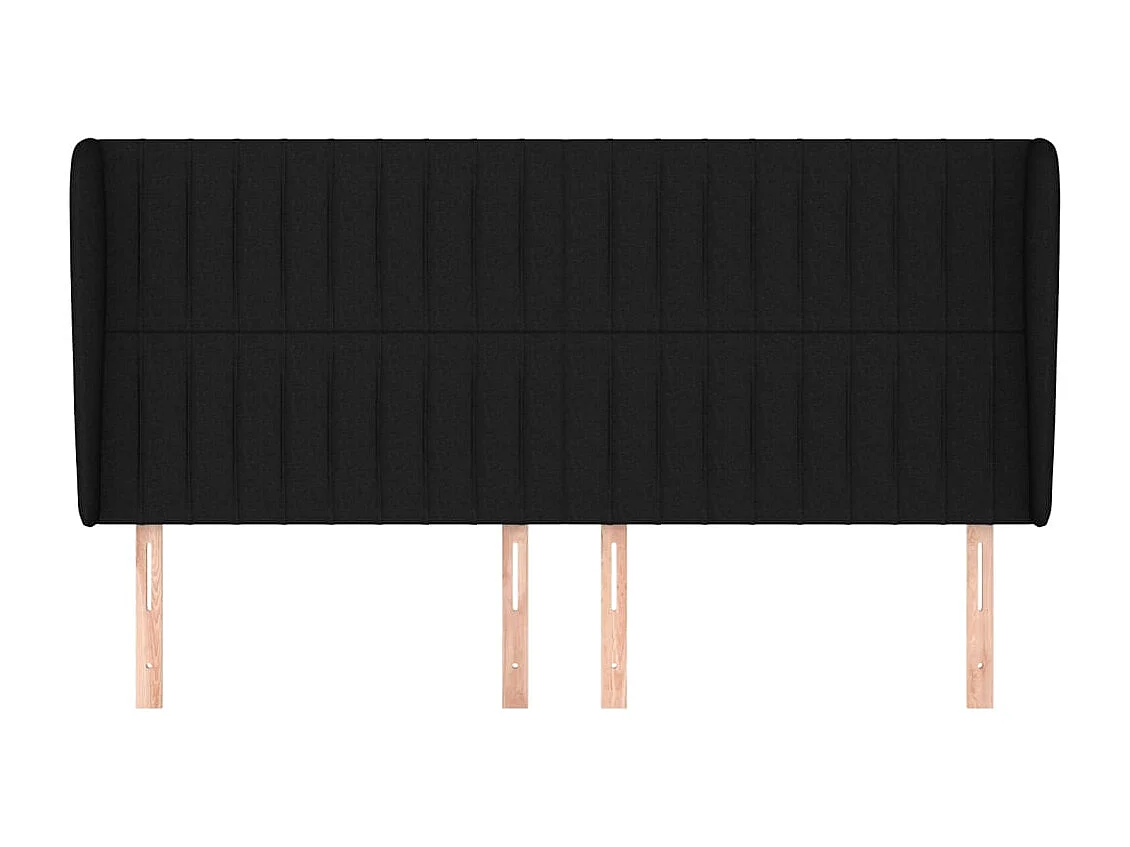 Hoofdbord | Hoofdeinde met randen 203x23x118/128 cm stof zwart