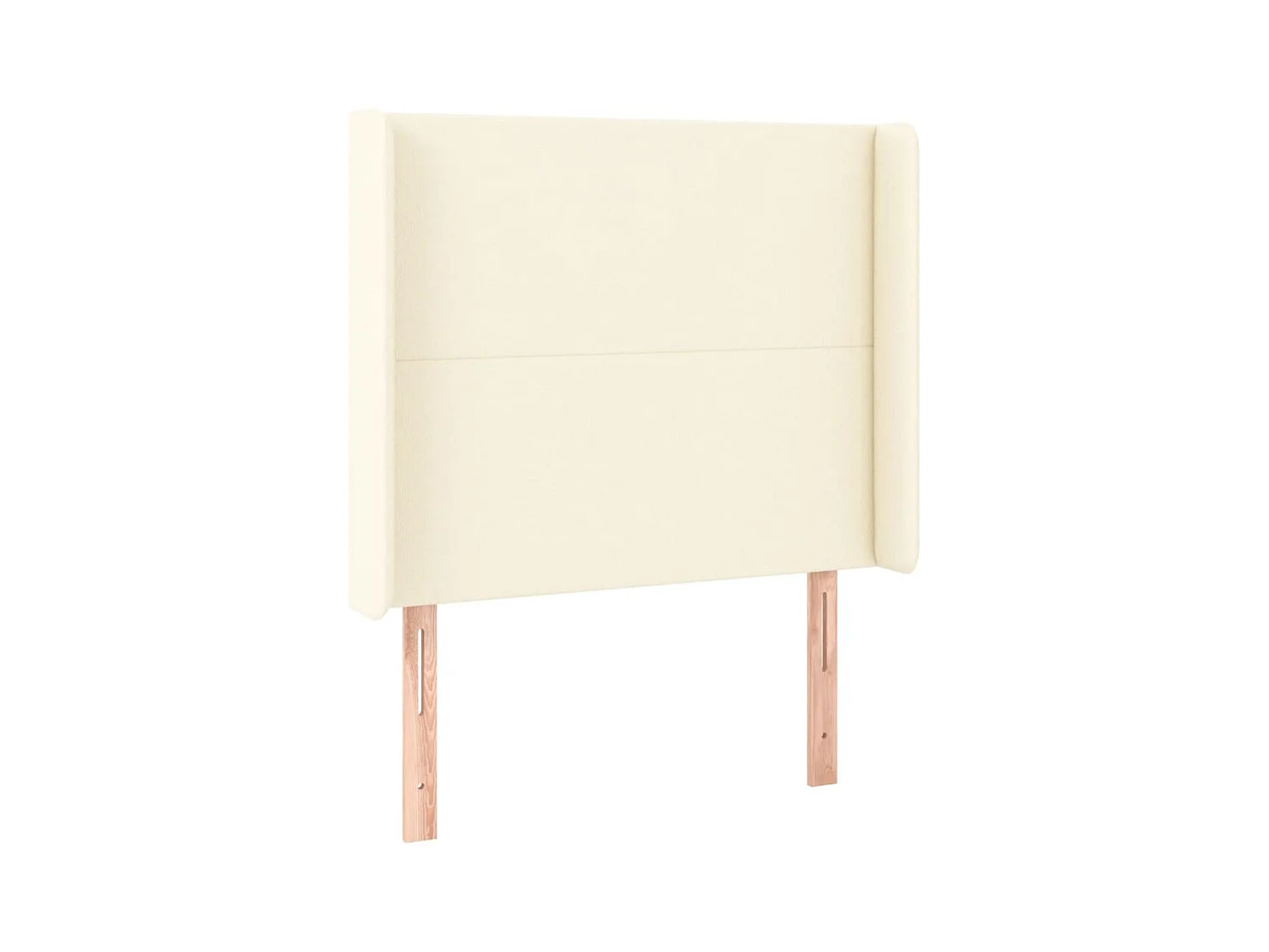 Cabecero | Cabezal de Cama | Mueble cabecero con LED cuero sintético color crema 93x16x118/128 cm