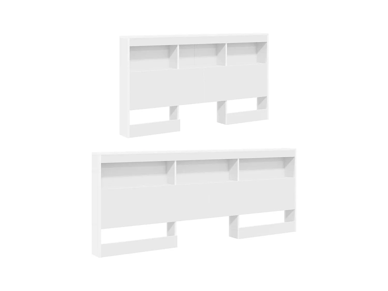 Tête de Lit de rangement | Panneau de tête pour lit Blanc 140 cm Bois d'ingénierie