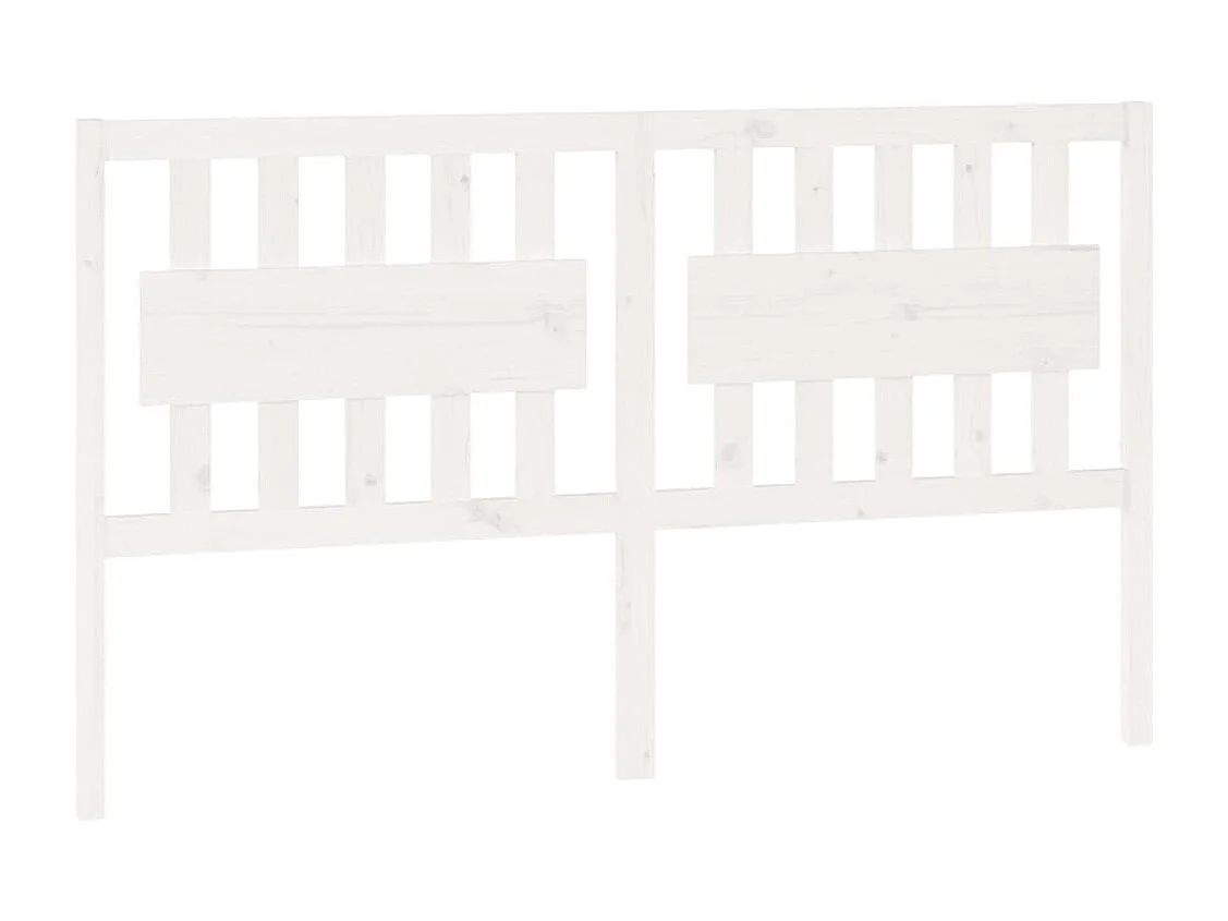Tête de Lit | Panneau de tête pour lit Moderne Blanc 155,5x4x100 cm Bois massif de pin