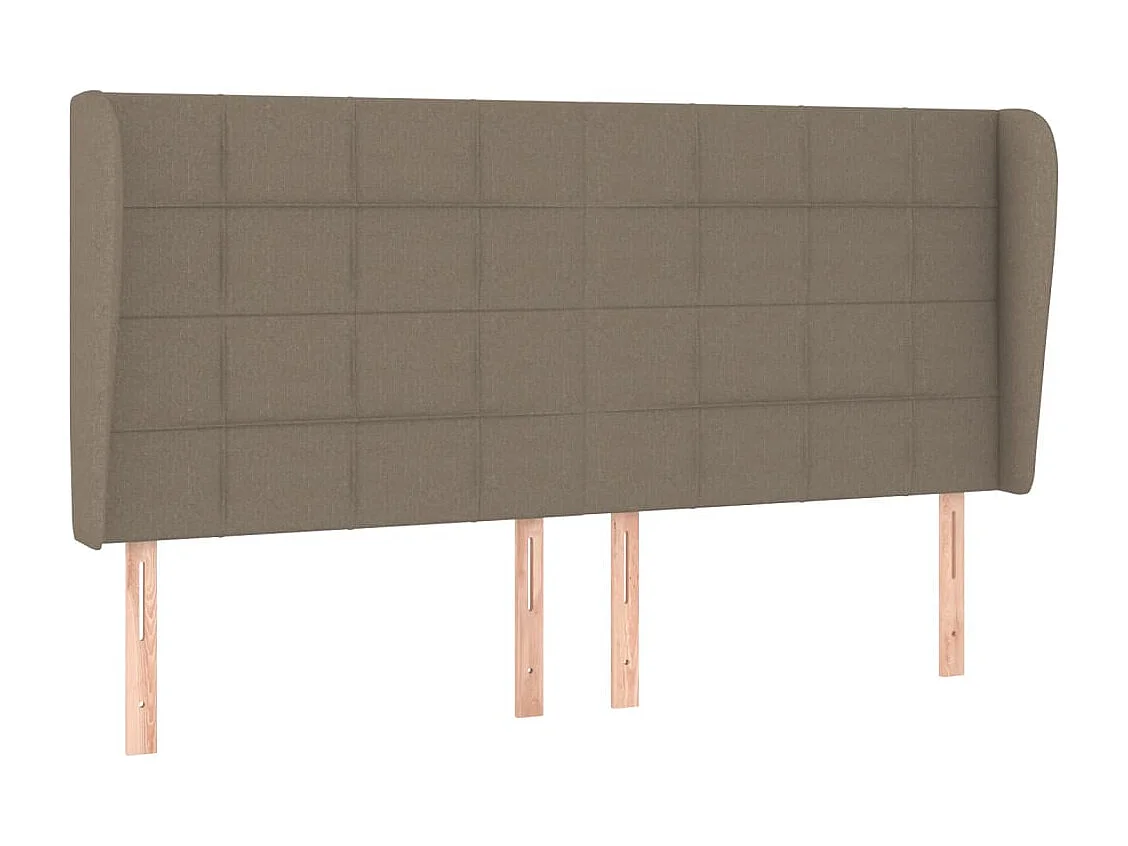 Tête de Lit | Panneau de tête pour lit Moderne avec oreilles Taupe 203x23x118/128 cm Tissu