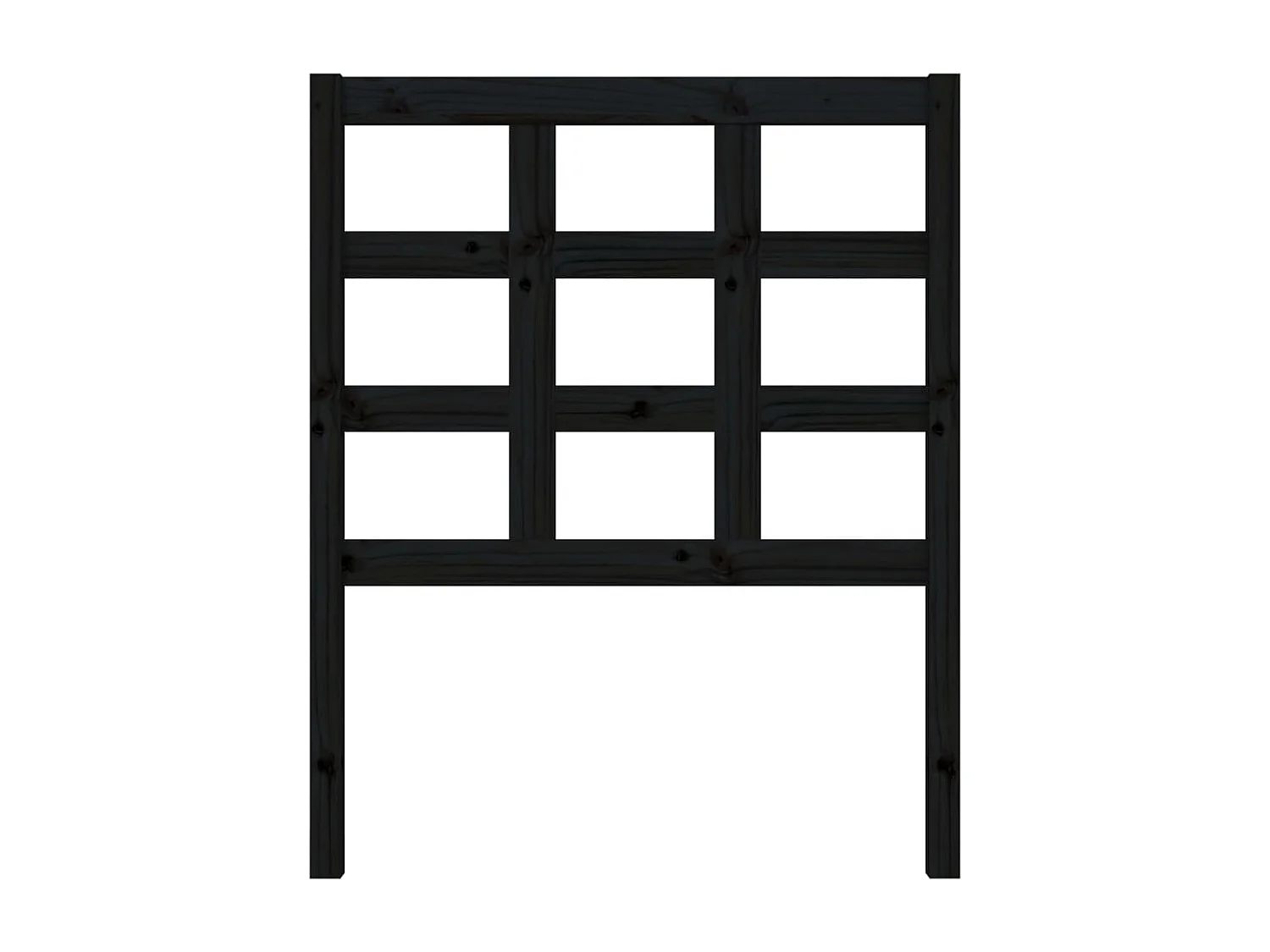 Cabecero de Cama | Cabezal de cama | Mueble de cabecero madera maciza de pino negro 80,5x4x100 cm