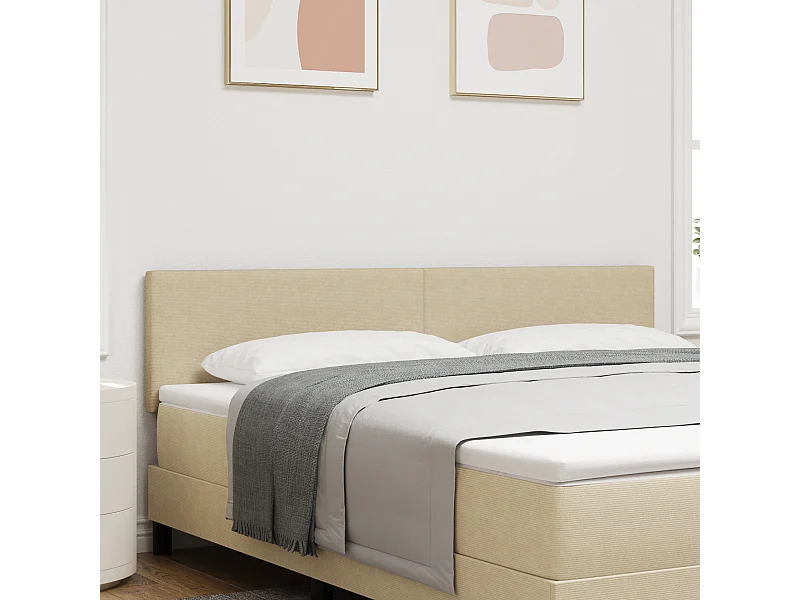 Cabecero con cabecera | Cabezal de cama Verde grisáceo 180 cm Tela de Rayas