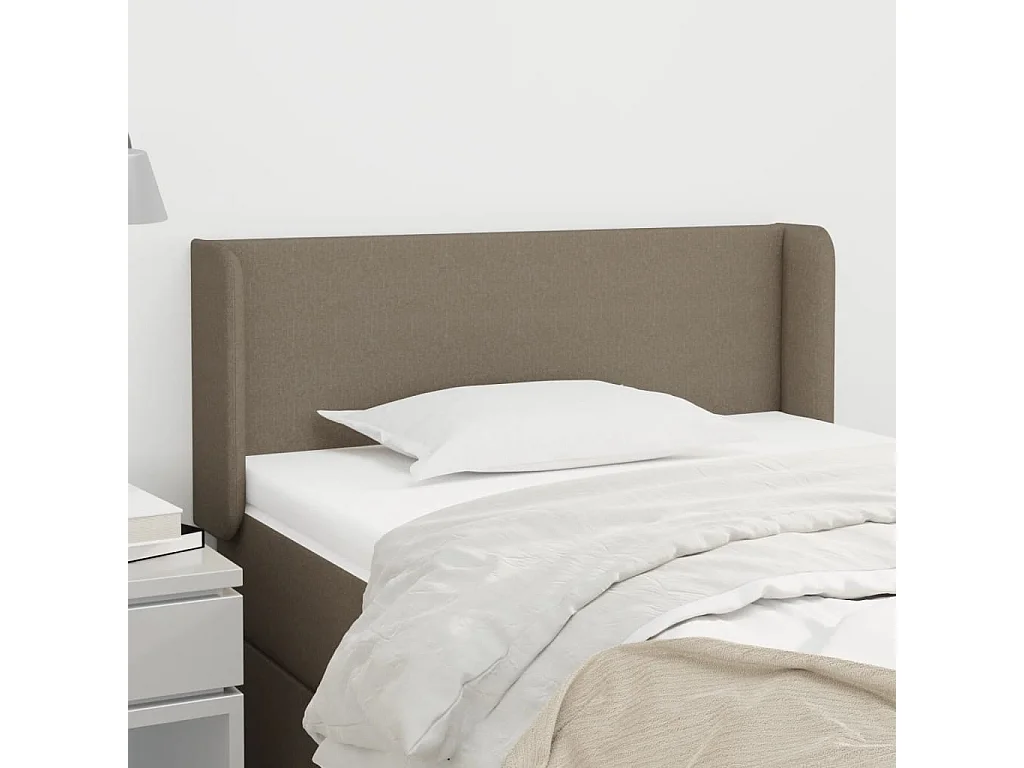 Tête de Lit | Panneau de tête pour lit Moderne avec oreilles Taupe 83x16x78/88 cm Tissu