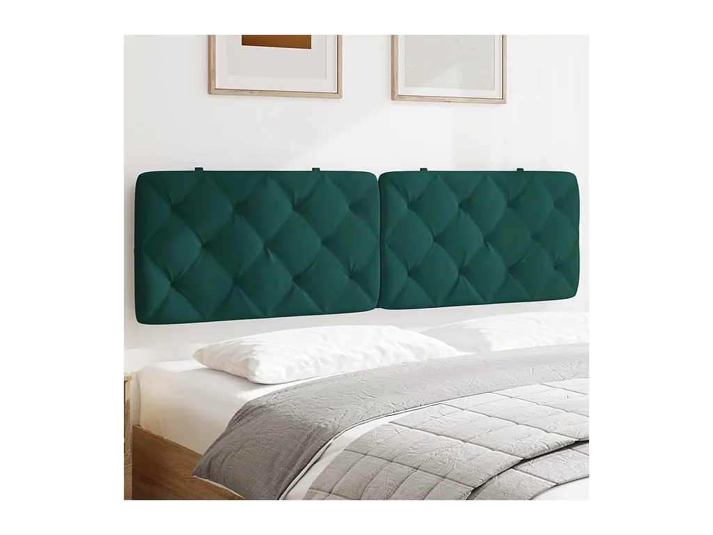 Cabecero de Cama | Cabezal de cama | Mueble de cabecero acolchado terciopelo verde oscuro 180 cm