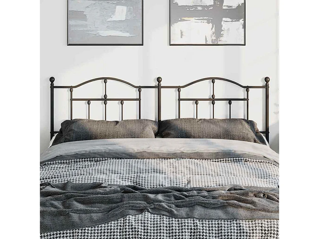 Tête de Lit | Panneau de tête pour lit Moderne métal noir 193 cm