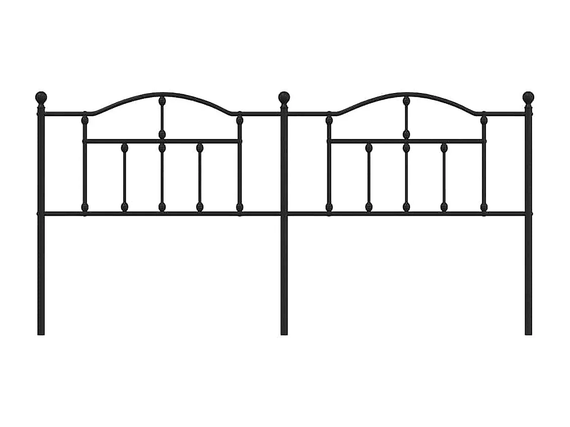 Tête de Lit | Panneau de tête pour lit Moderne métal noir 193 cm