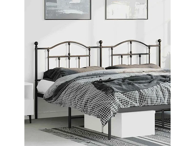 Mueble cabecero | Cabezal de cama | Cabecero de metal negro 193 cm