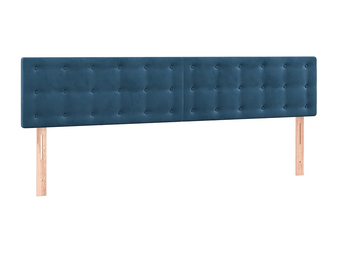 Tête de Lit | Panneau de tête pour lit Moderne à LED Bleu foncé 180x5x78/88 cm Velours