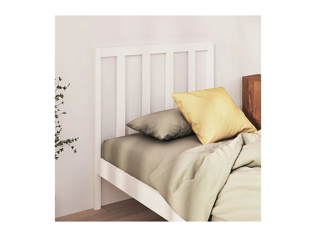 Cabecero de Cama | Cabezal de cama | Mueble de cabecero madera maciza de pino blanco 95x4x100 cm