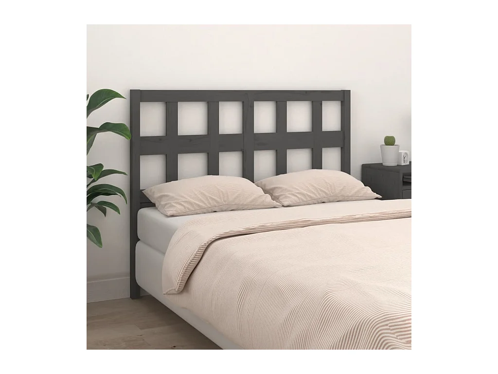 Cabecero de Cama | Cabezal de cama | Mueble de cabecero madera maciza de pino gris 165,5x4x100 cm