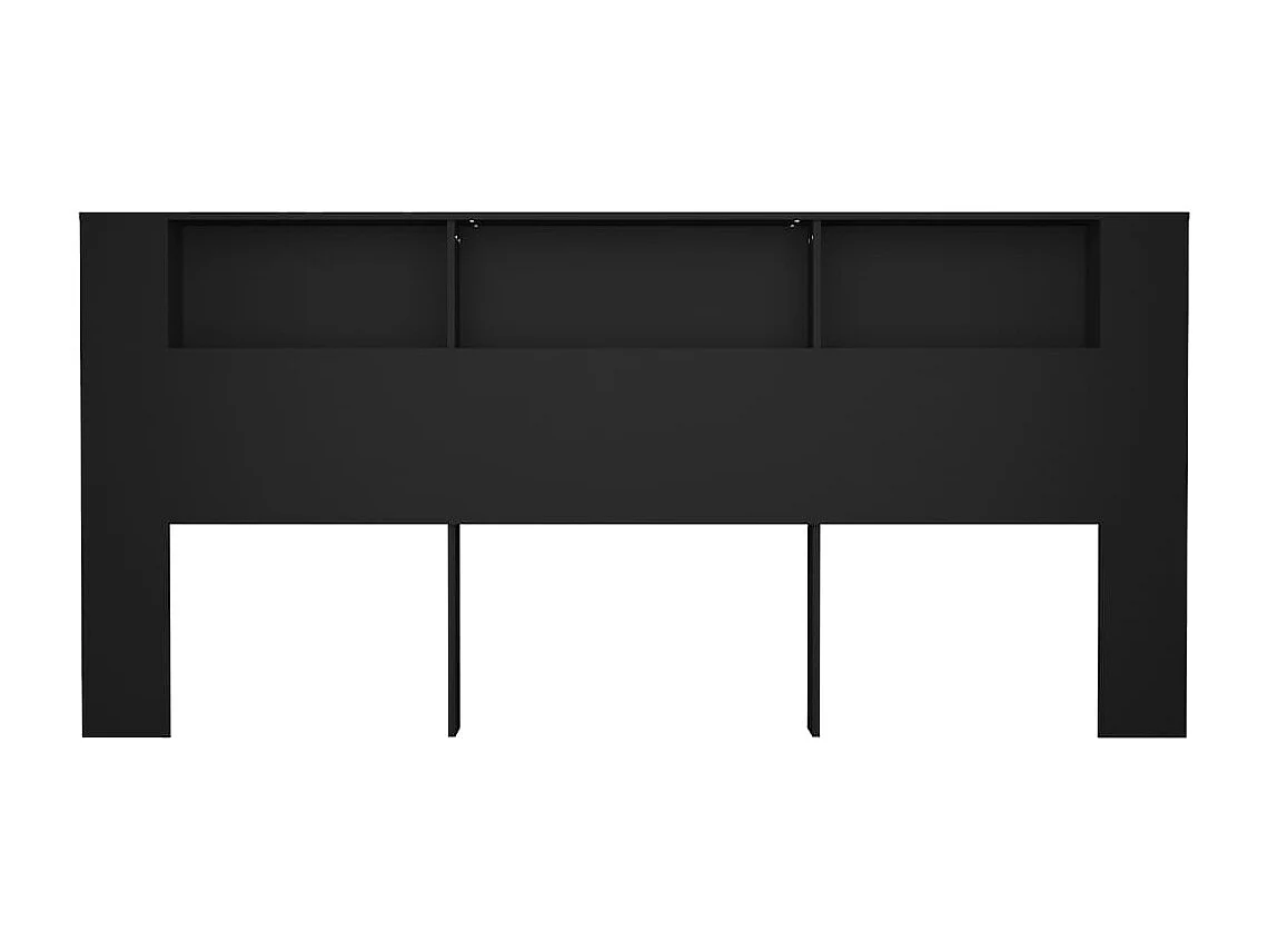 Cabecero de Cama | Cabezal de Cama | Mueble cabecero negro 220x18,5x104,5 cm