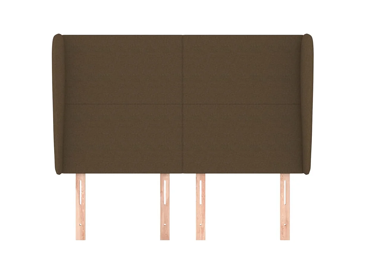 Cabecero | Cabezal de Cama | Mueble cabecero con orejas de tela gris claro 147x23x118/128 cm