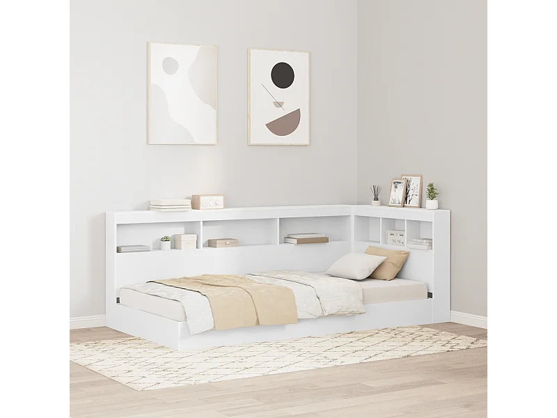 Tête de Lit de rangement | Panneau de tête pour lit Blanc 80 cm Bois d'ingénierie