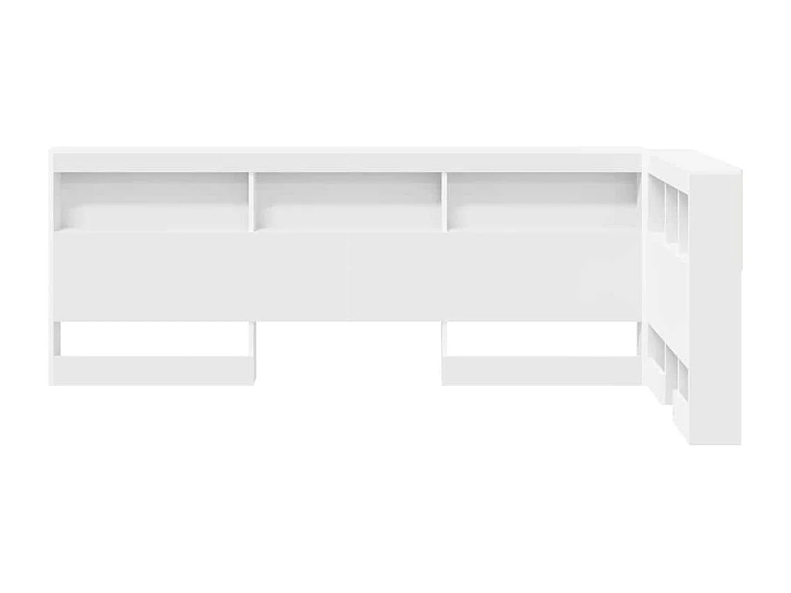 Mueble cabecero con almacenamiento | Cabecera de almacenamiento Blanco 80 cm Madera contrachapada