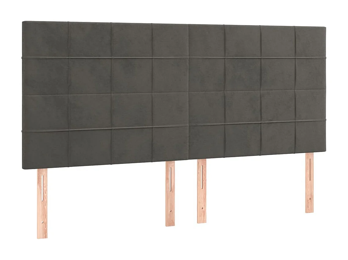 Hoofdbord | Hoofdeinde LED 180x5x118/128 cm fluweel donkergrijs