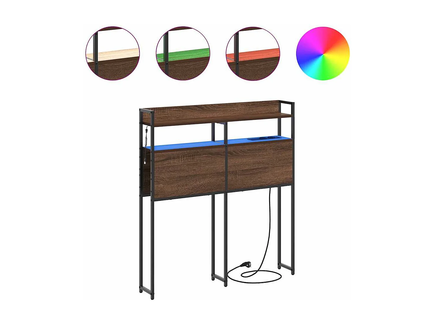 Cabecero | Cabezal de Cama | Mueble cabecero con estante Marrón roble 80 cm Madera contrachapada