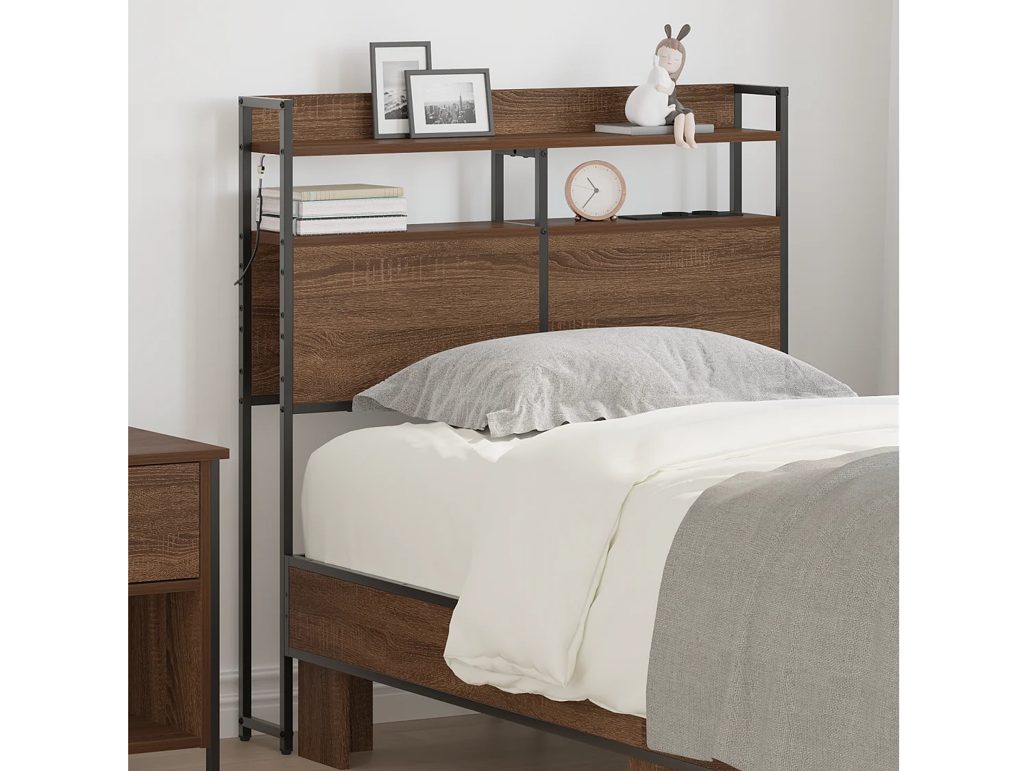 Tête de Lit de rangement | Panneau de tête pour lit Chêne marron 80 cm Bois d'ingénierie