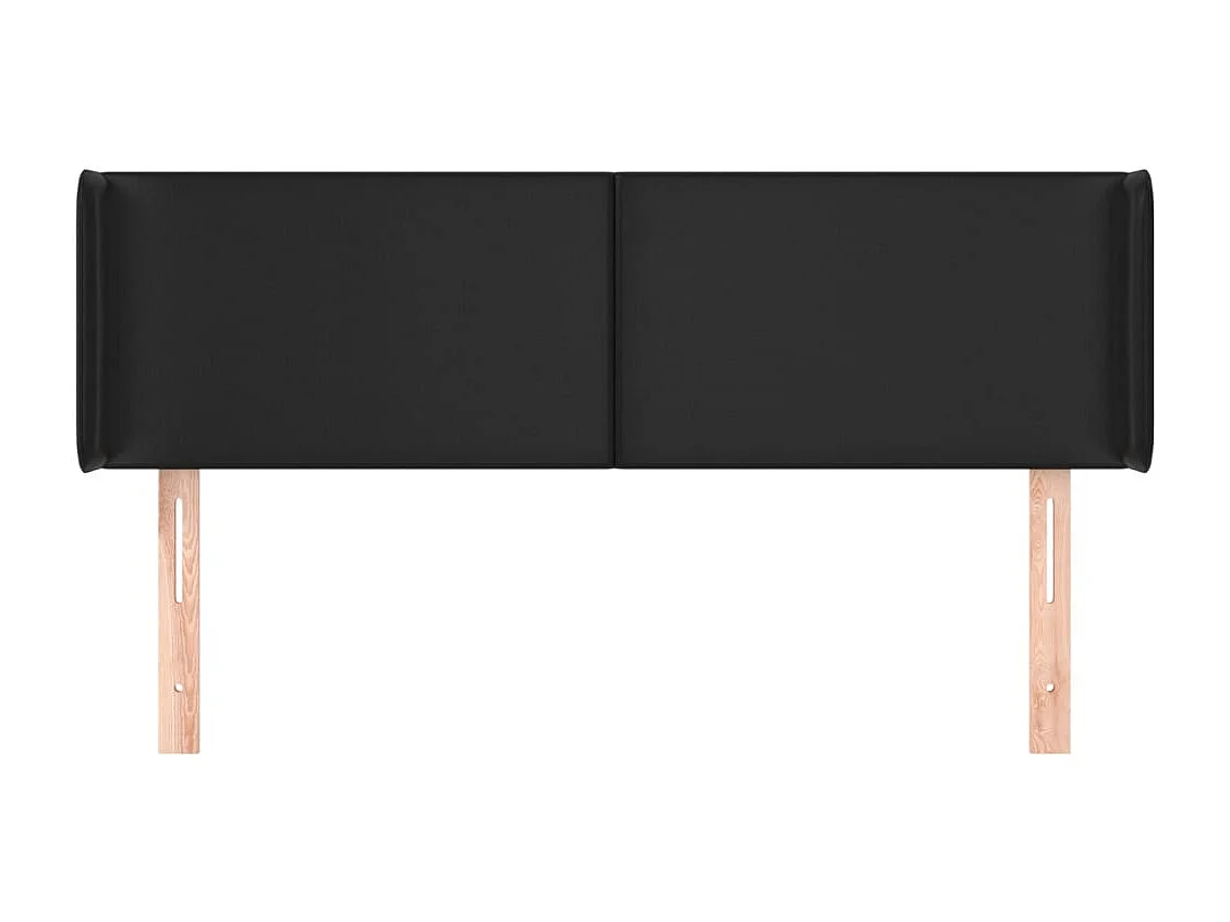 Tête de Lit | Panneau de tête pour lit Moderne avec oreilles Noir 147x16x78/88 cm Similicuir