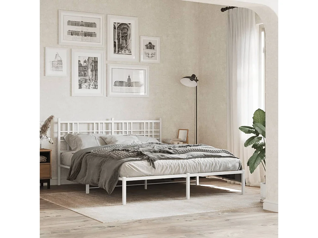 Tête de Lit | Panneau de tête pour lit Moderne métal blanc 160 cm