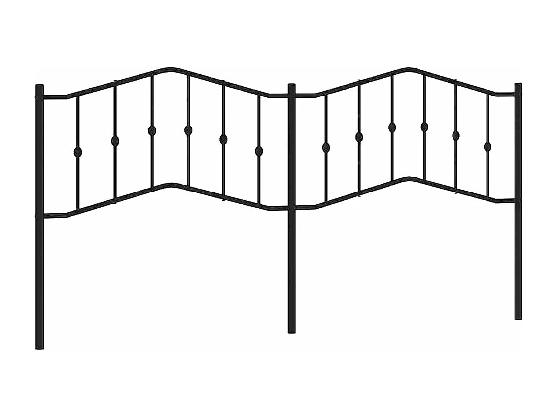 Tête de Lit | Panneau de tête pour lit Moderne métal noir 193 cm