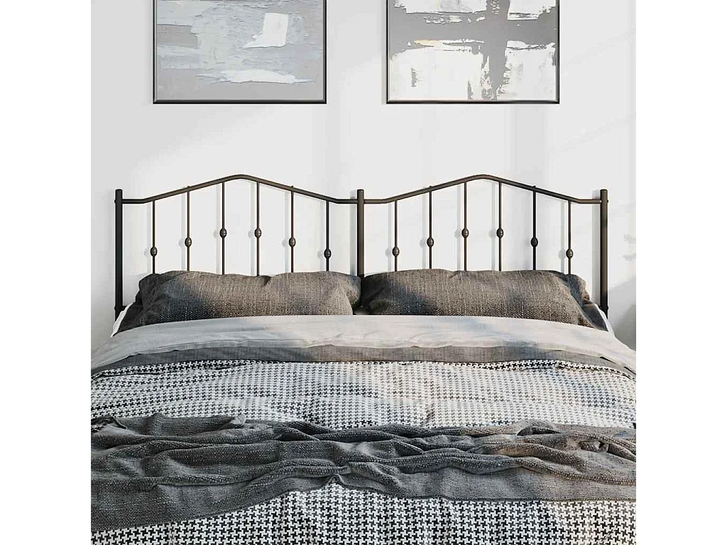 Tête de Lit | Panneau de tête pour lit Moderne métal noir 193 cm