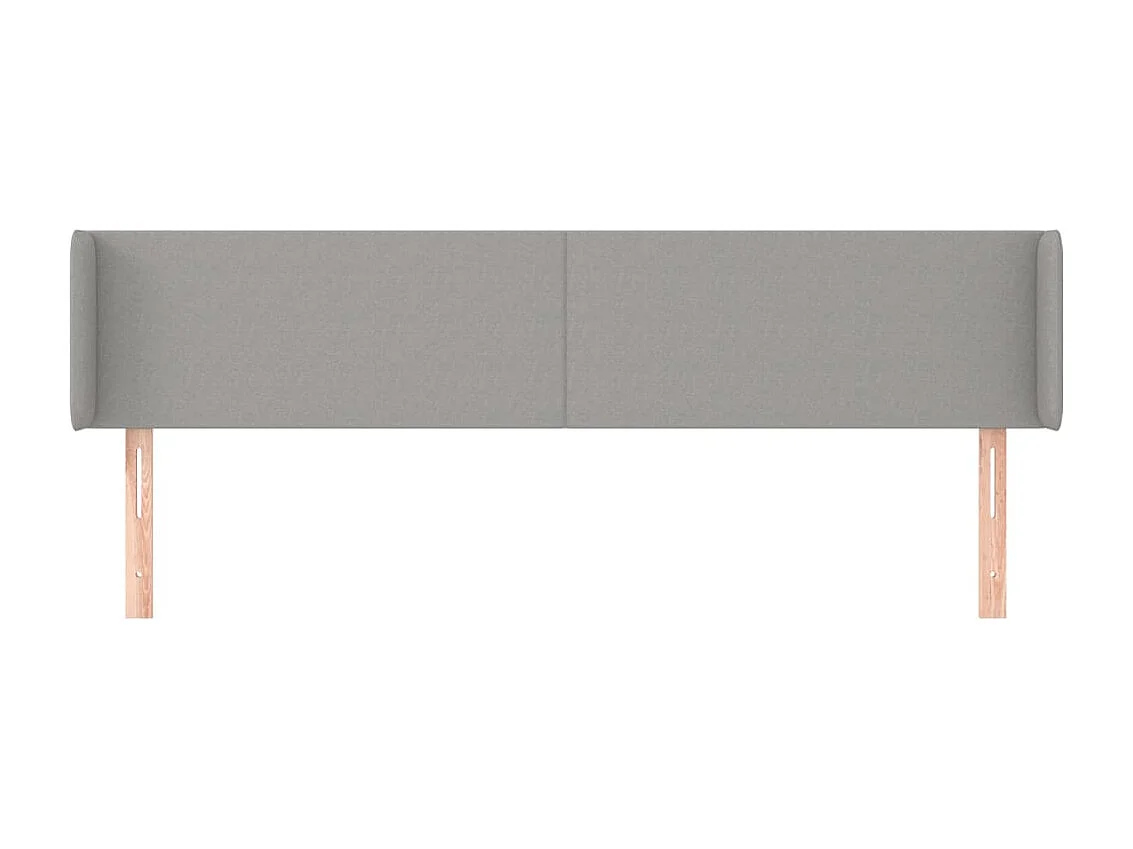 Mueble cabecero | Cabezal de cama | Cabecero de tela gris claro 183x16x78/88 cm