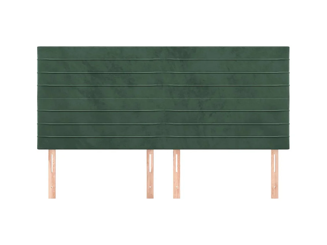 Têtes de lit | Panneaux de tête pour lit Moderne 4 pcs Vert foncé 80x5x78/88 cm Velours