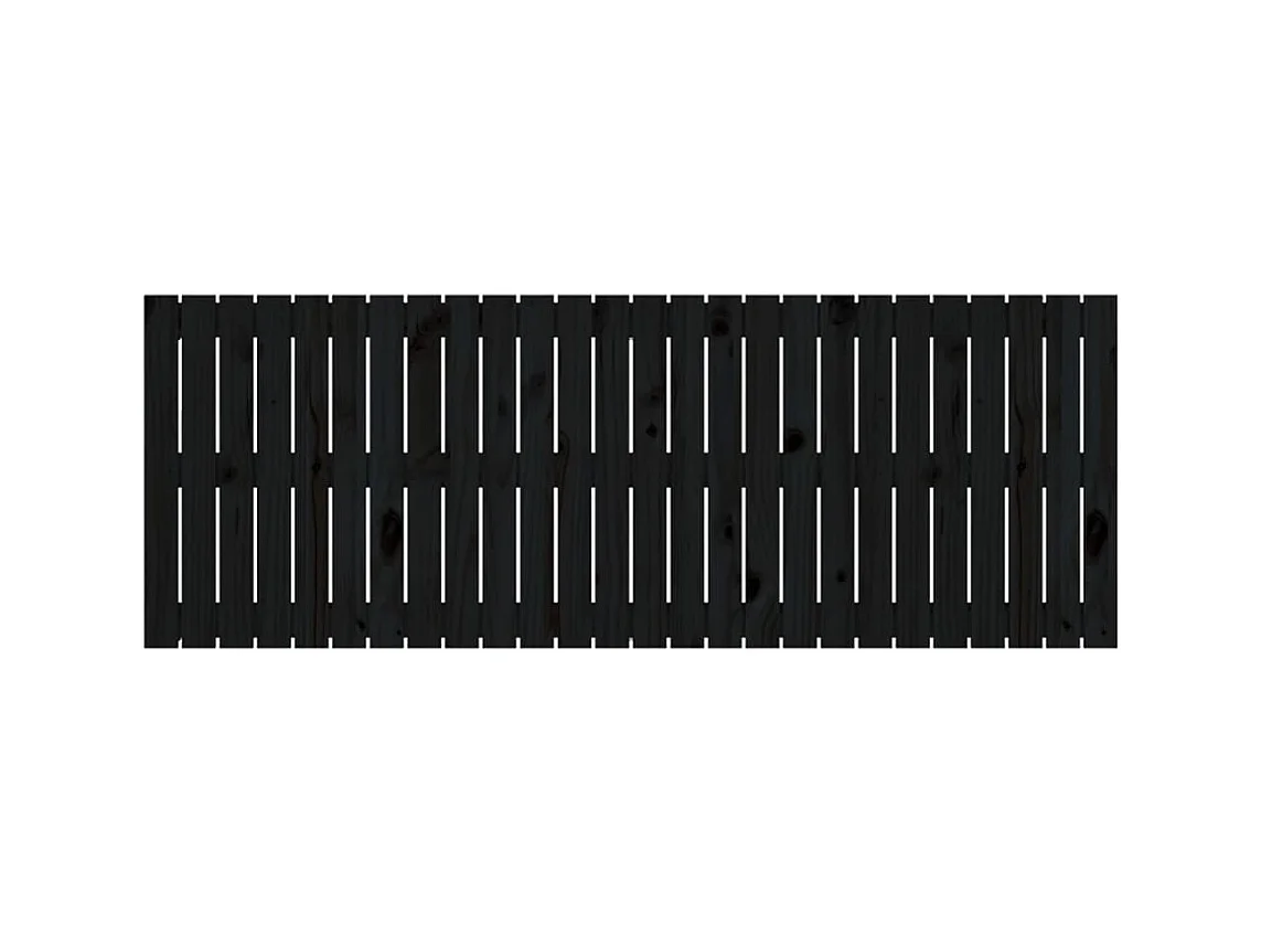 Cabecero de Cama | Cabezal de cama | Mueble de cabecero de pared madera maciza pino negro 166x3x60 cm