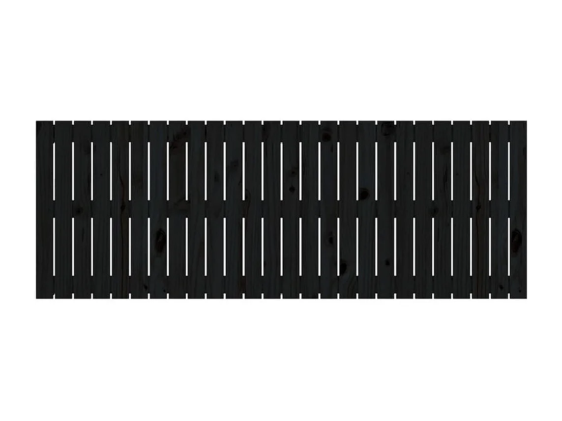 Cabecero de Cama | Cabezal de cama | Mueble de cabecero de pared madera maciza pino negro 166x3x60 cm