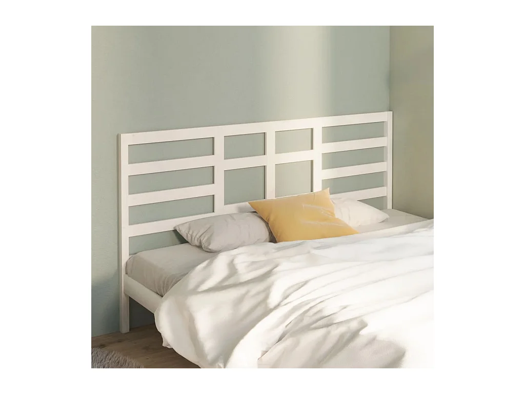 Cabecero de Cama | Cabezal de cama | Mueble de cabecero madera maciza de pino blanco 206x4x104 cm