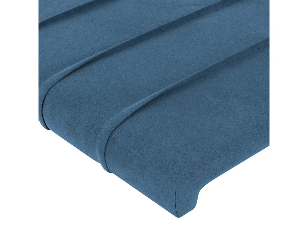 Tête de Lit | Panneau de tête pour lit Moderne à LED Bleu foncé 83x16x118/128 cm Velours