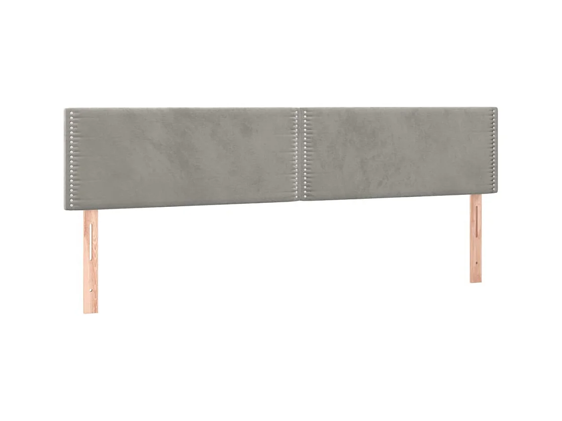 Cabeceros | Cabezal de cama | Mueble de cabecero 2 unidades de terciopelo gris claro 90x5x78/88 cm