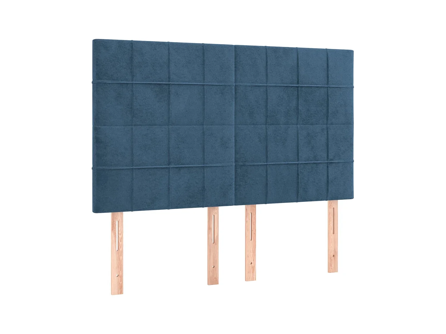 Cabeceros | Cabezal de cama | Mueble de cabecero 4 unidades terciopelo azul oscuro 72x5x78/88 cm