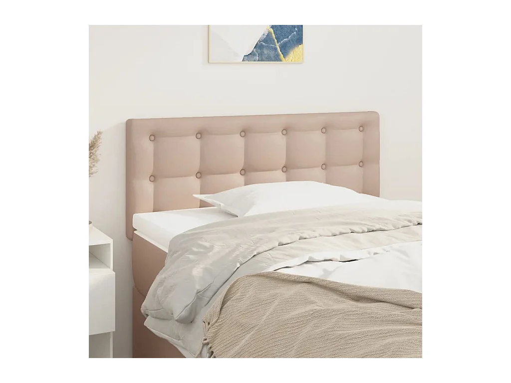 Mueble cabecero | Cabezal de cama | Cabecero de cuero sintético color capuchino 80x5x78/88 cm