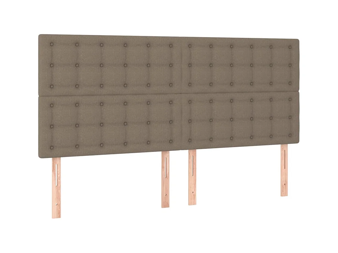 Cabeceros | Cabezal de cama | Mueble de cabecero 4 unidades tela gris taupe 80x5x78/88 cm