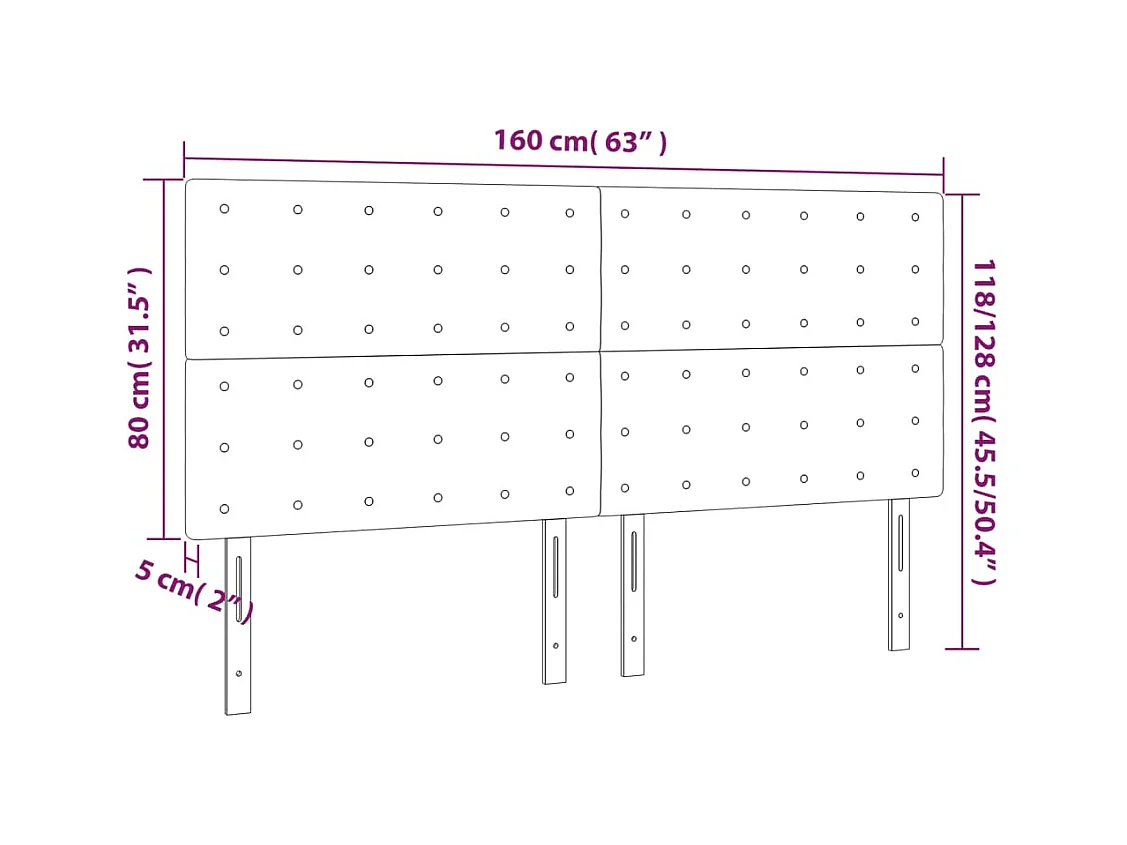 Cabeceros | Cabezal de cama | Mueble de cabecero 4 unidades tela gris taupe 80x5x78/88 cm
