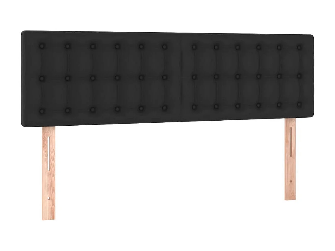 Hoofdbord | Hoofdeinde LED 144x5x78/88 cm kunstleer zwart
